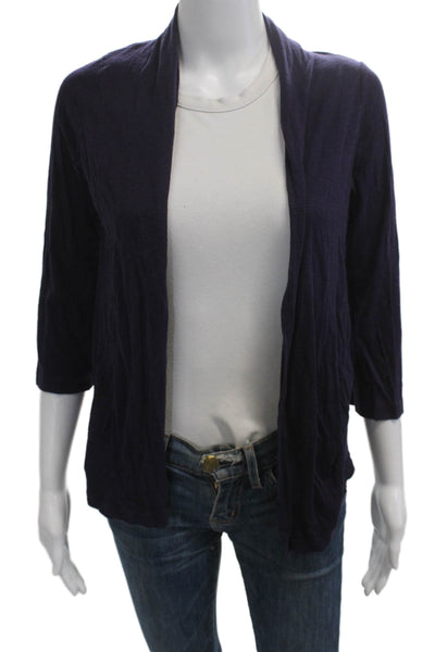 Michael Stars Womens Basic Dark Blue 3/4 Sleeve Supima Modal Slub Top Size One