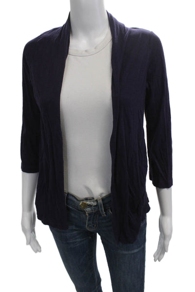 Michael Stars Womens Basic Dark Blue 3/4 Sleeve Supima Modal Slub Top Size One