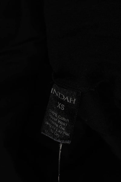 Indah Women Tunic Black Cotton V-Neck Sleeveless Bohemian Size XS