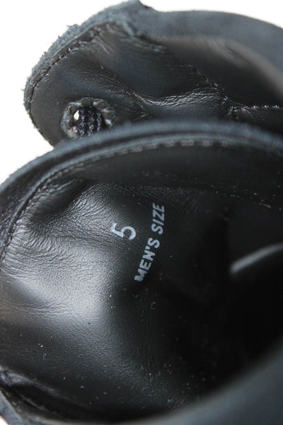 Tods Mens Suede Lace-Up High-Top Fashion Sneakers Solid Black Size 5