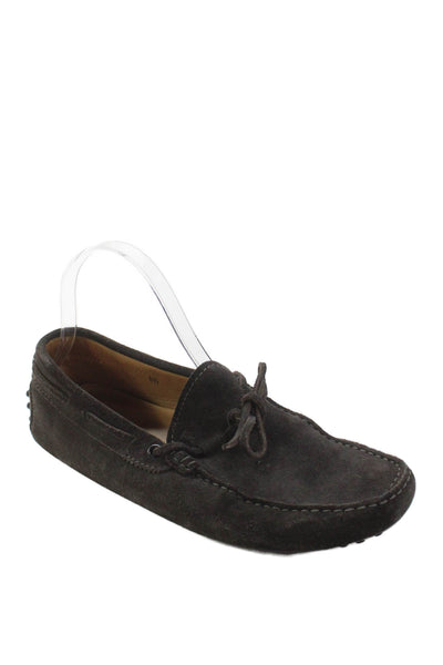 Tods Mens Leather Slip-On Round Toe Casual Moccasins Solid Brown Size 6.5