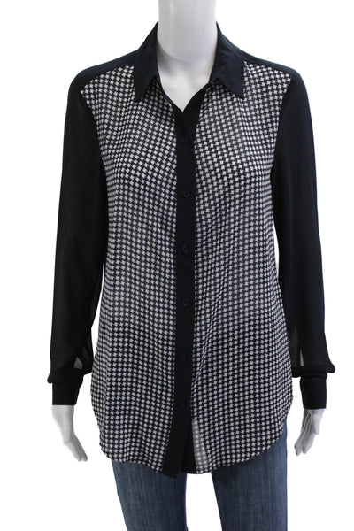 Michael Michael Kors Women Black Silk Blend Tunic Long Sleeve Size S