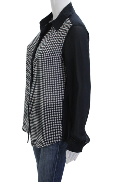 Michael Michael Kors Women Black Silk Blend Tunic Long Sleeve Size S