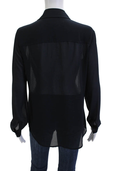 Michael Michael Kors Women Black Silk Blend Tunic Long Sleeve Size S