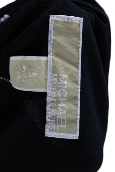 Michael Michael Kors Women Black Silk Blend Tunic Long Sleeve Size S
