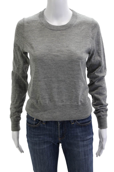 J Crew Unisex Gray Cotton Blend Crew Neck Pullover Sweater Long Sleeve Size S