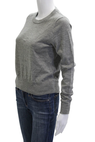 J Crew Unisex Gray Cotton Blend Crew Neck Pullover Sweater Long Sleeve Size S