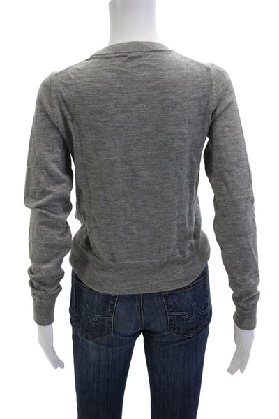 J Crew Unisex Gray Cotton Blend Crew Neck Pullover Sweater Long Sleeve Size S