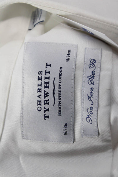 Charles Tyrwhitt Mens Long Sleeve Button Down Shirt White Size 16