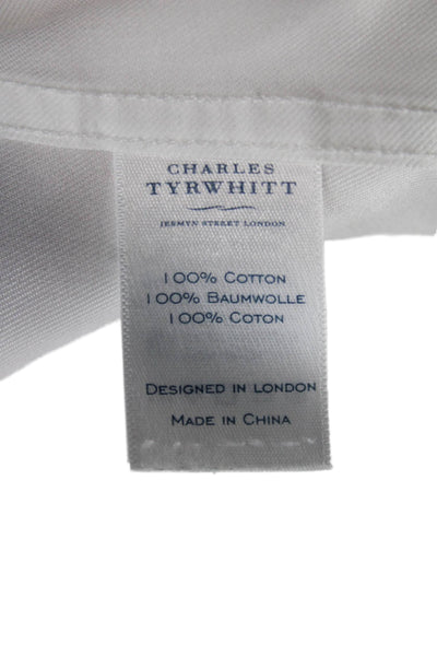 Charles Tyrwhitt Mens Long Sleeve Button Down Shirt White Size 16