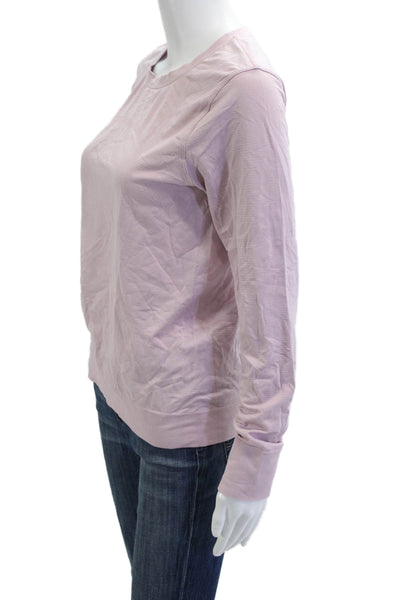 Lululemon Women Basic T-Shirt Pink Long Sleeve Crew Neck Size 6