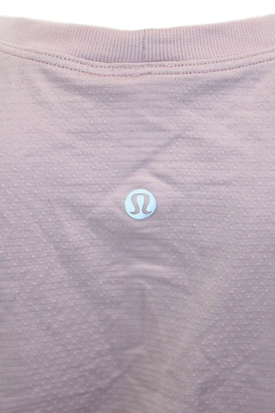 Lululemon Women Basic T-Shirt Pink Long Sleeve Crew Neck Size 6