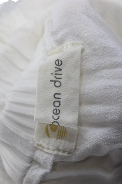 Ocean Drive Women Mini Sundress White Tie Sleeveless Rayon Beach Size M