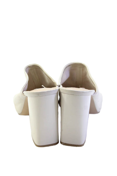 Steve Madden Womens Leather Slide On Mule Pumps Off White Size 8.5 Medium