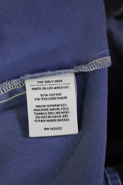 The Only Jane Women Blue Long Sleeve Jumpsuit One-Piece Collar Cotton Size 6