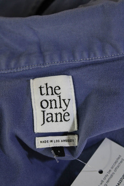 The Only Jane Women Blue Long Sleeve Jumpsuit One-Piece Collar Cotton Size 6