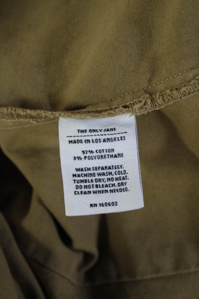 The Only Jane Women Coverall Jumpsuit Long Sleeve Collared Beige Size 6
