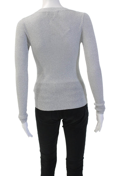 J Crew Unisex Henley Sweater Gray Crew Neck Long Sleeve Size XS