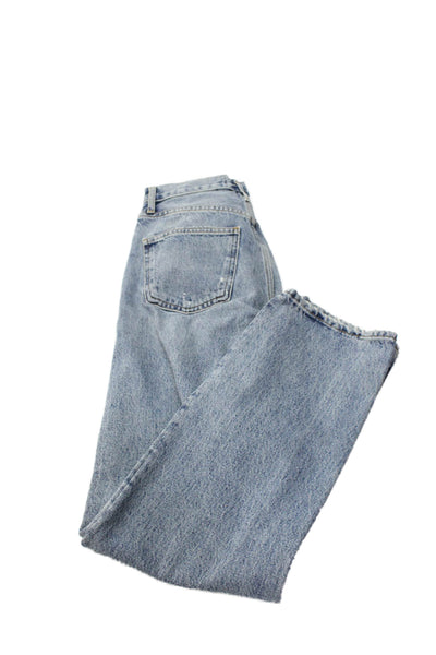 Agolde Womens Mom High Waist Light Blue Organic Cotton Jeans Size 24