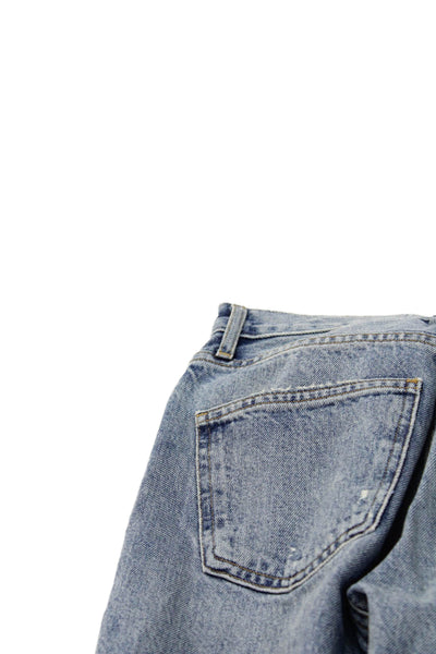 Agolde Womens Mom High Waist Light Blue Organic Cotton Jeans Size 24