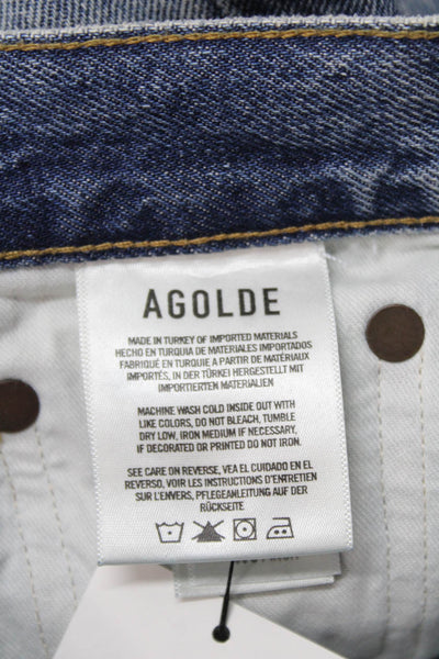 Agolde Womens Mom High Waist Light Blue Organic Cotton Jeans Size 24