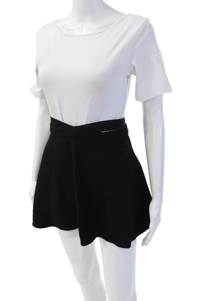 Zara Women A-Line Skater Mini Skort Black Polyester Blend Size XS