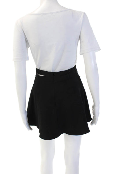 Zara Women A-Line Skater Mini Skort Black Polyester Blend Size XS