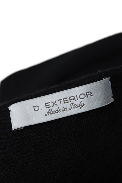 D. Exterior Unisex Black Wool Pullover Sweater Square Neck Long Sleeve Size S