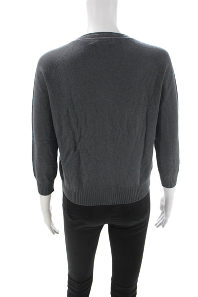 D Exterior Unisex Cardigan Dark Gray Cashmere Blend Button Size S