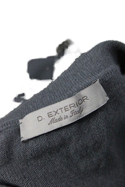 D Exterior Unisex Cardigan Dark Gray Cashmere Blend Button Size S