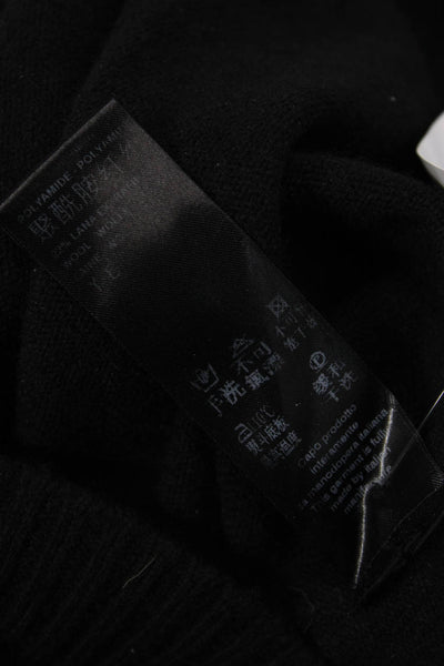 D. Exterior Unisex Pullover Black High Neck Long Sleeve Wool Blend Size S