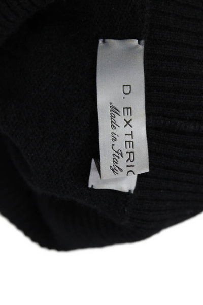 D. Exterior Unisex Pullover Black High Neck Long Sleeve Wool Blend Size S