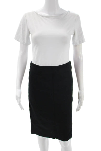 D. Exterior Womens Straight Pencil Skirt Black Polyester Spandex Short Size S