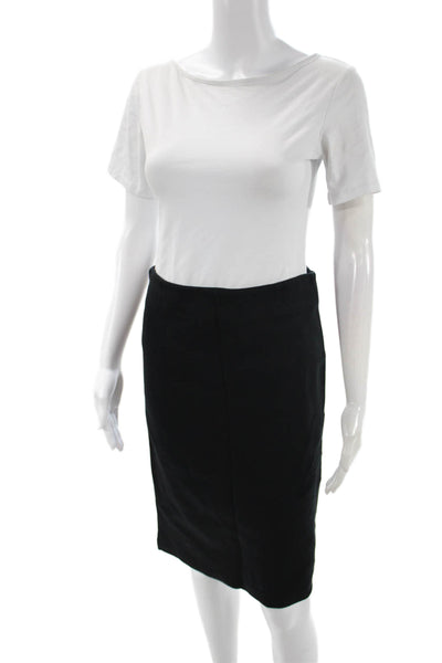 D. Exterior Womens Straight Pencil Skirt Black Polyester Spandex Short Size S