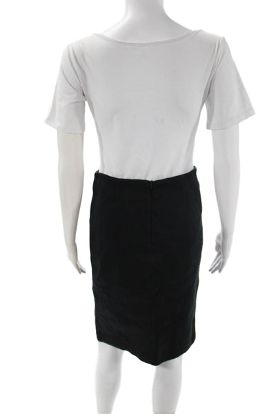 D. Exterior Womens Straight Pencil Skirt Black Polyester Spandex Short Size S