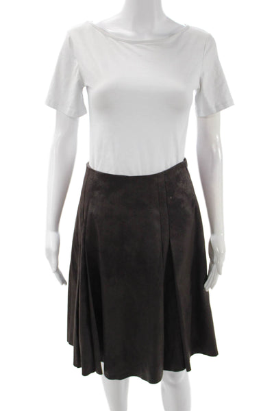 Club Monaco Womens A-Line Flare Brown Skirt Size 2