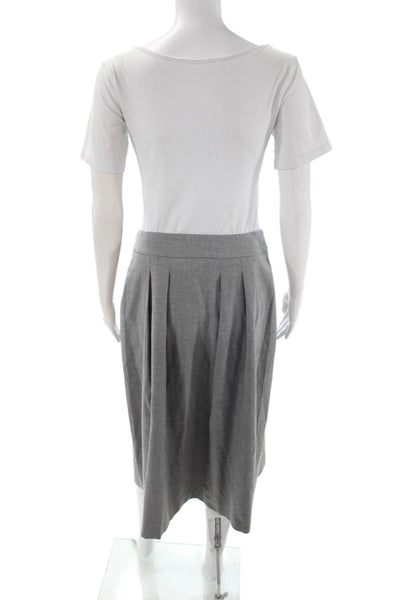 Peserico Womens Pleated Midi Skirt Gray Size 42