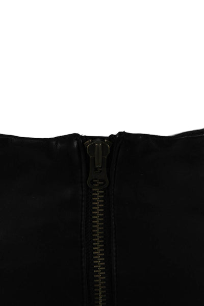 Nanette Lepore Womens Black Leather Mini Pencil Skirt Size 2