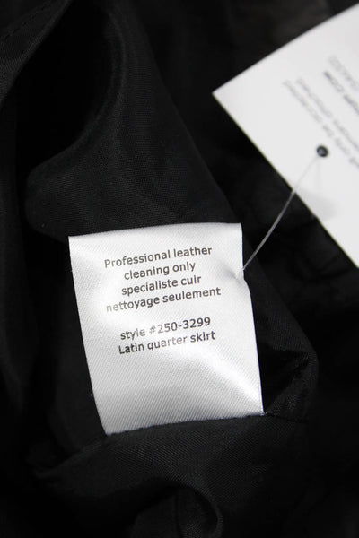 Nanette Lepore Womens Black Leather Mini Pencil Skirt Size 2