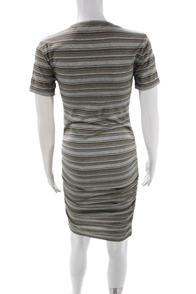 Michael Stars Womens Gray Striped T-Shirt Dress Short Sleeve Size S