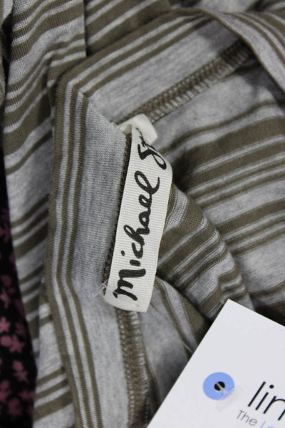 Michael Stars Womens Gray Striped T-Shirt Dress Short Sleeve Size S