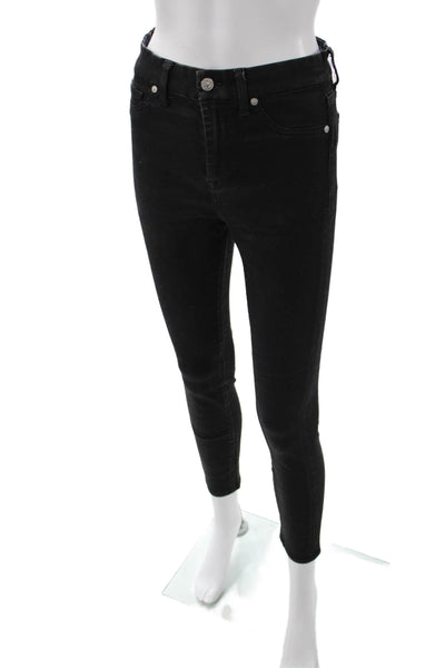 7 For All Mankind Women Black Ankle Skinny Jeans Size 26