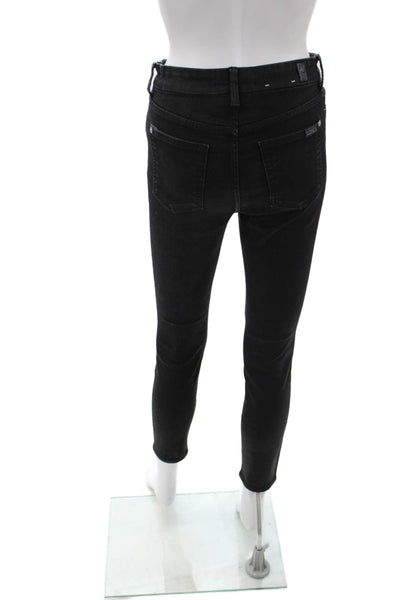7 For All Mankind Women Black Ankle Skinny Jeans Size 26