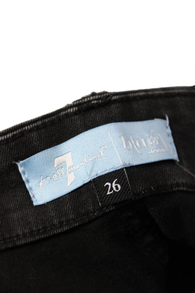 7 For All Mankind Women Black Ankle Skinny Jeans Size 26
