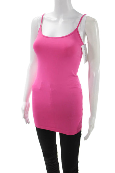 Sugar Lips Womens Basic Camisole Pink Round Neck Size One Size