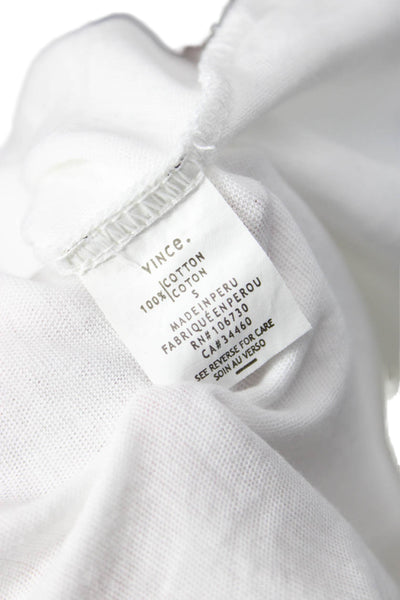 Vince Women White Basic T-Shirt Round Neck Short Sleeve Nylon Spandex Size S