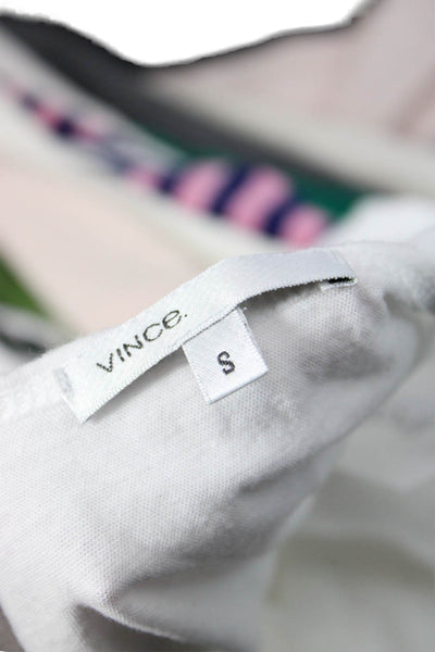 Vince Women White Basic T-Shirt Round Neck Short Sleeve Nylon Spandex Size S