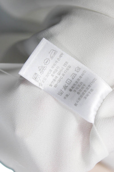 The Impeccable Pig Womens White V Neck Sleeveless Blouse 100% Polyester Size S