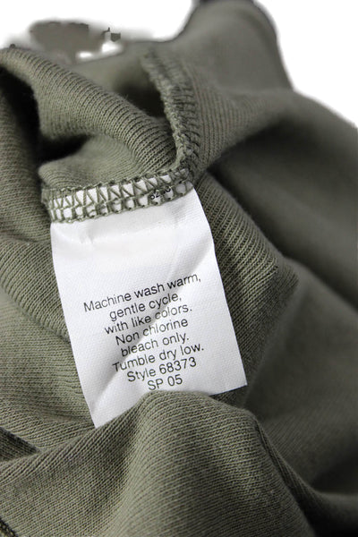 J Crew Women Green V-Neck Basic Short Sleeve T-Shirt 100% Cotton Size S