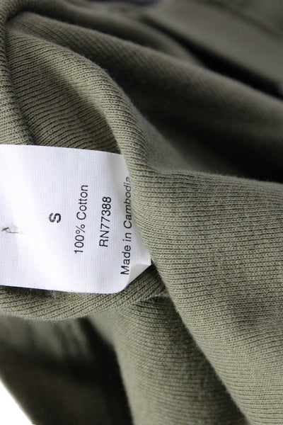 J Crew Women Green V-Neck Basic Short Sleeve T-Shirt 100% Cotton Size S